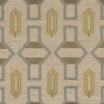 Casamance Tali 83440123 Bleu glacier / Jaune beurre fabrics stoffen - fabric from Benang collection