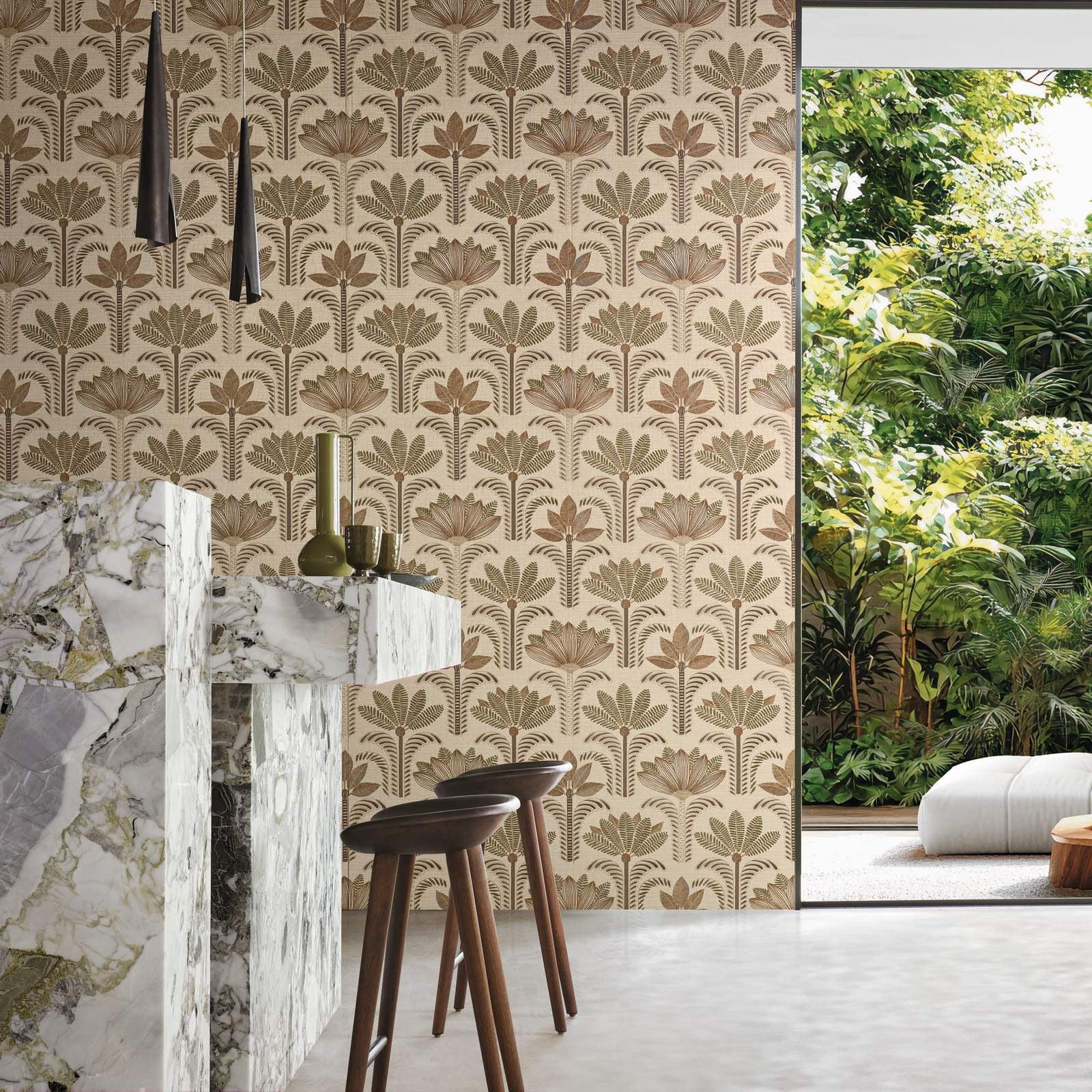 Casamance Racines Dattara 78180100 Sable/Kaki – sfeerfoto