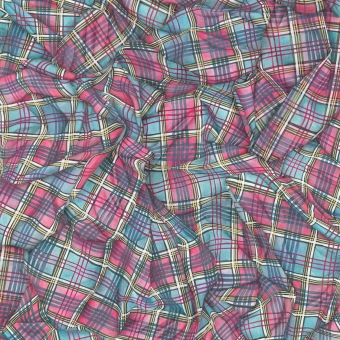 Cole & Son Draped Tartan 130/2006 Cyan & Magenta