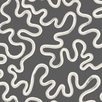 Cole & Son Rainforest Squiggle 130/8028 White & Grey on Charcoal