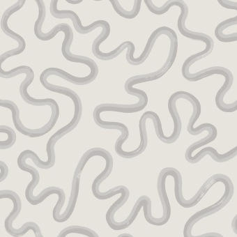 Cole & Son Rainforest Squiggle 130/8029 Soft Grey & Dove on Chalk