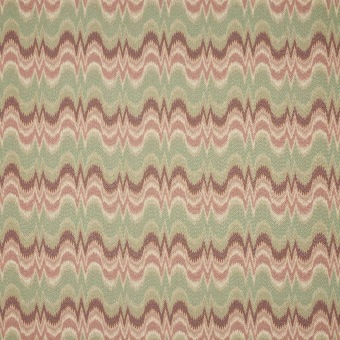 Colefax & Fowler Kemerton Red/Green: stof met een golvend zigzagpatroon