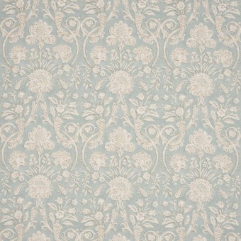 Colefax & Fowler Landor Old Blue: stof met een sierlijk damastpatroon