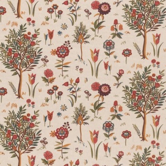 Mulberry Home Firle Red/Green FD2032.V90 fabric pattern detail
