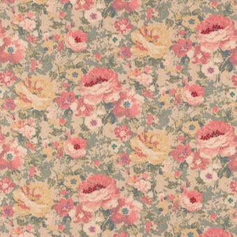 Mulberry Home Floral Tapestry Red/Green FD2033.V90 fabric pattern detail