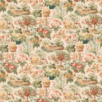 Mulberry Home Mulberry Garden Red/Green FD2035.V90 fabric pattern detail