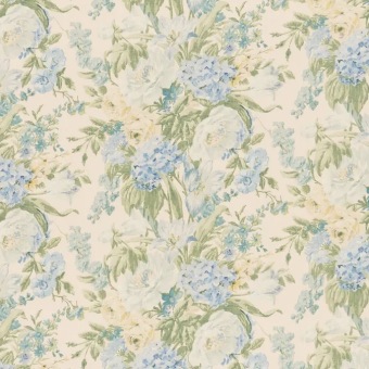 Mulberry Home Garden Party Blue/Green FD2036.G107 fabric pattern detail