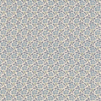 Mulberry Home Martock Sprig Blue FD2037.H101 fabric pattern detail
