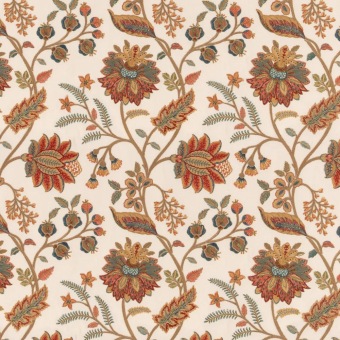 Mulberry Home Oakhill Blue/Russet FD864.H105 fabric pattern detail