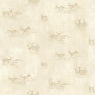 Tulip Beige Sketched Deer Toss
