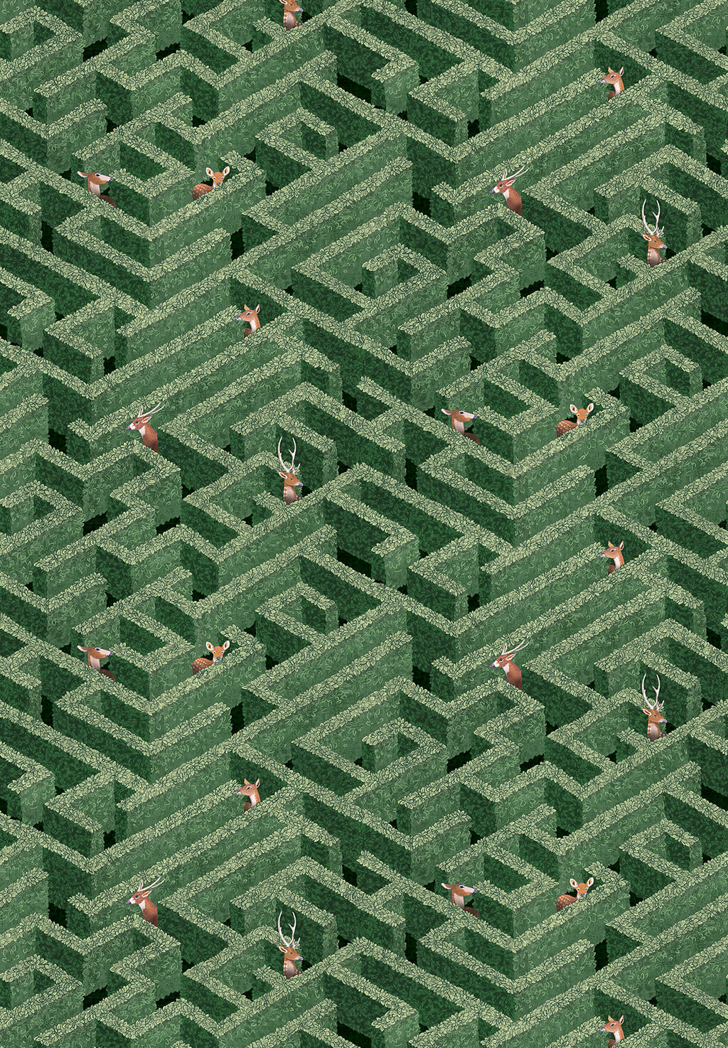 Labyrinth with Deer