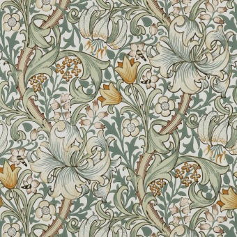 Morris & Co Golden Lily Sage behangpatroon MOW0168-02