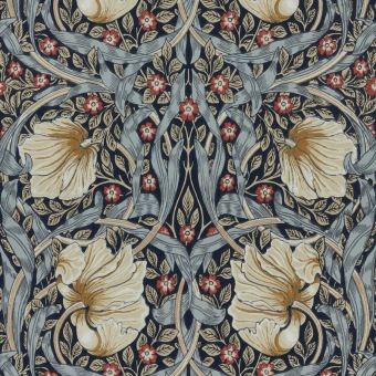 Morris & Co Pimpernel Indigo/Hemp behangpatroon MOW0170-02