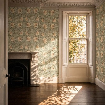 Pimpernel Rose Cockle/Sage behang in interieur