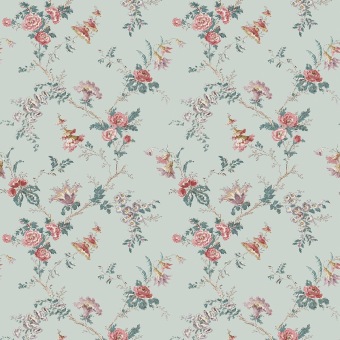 Nina Campbell Boscobel Duck Egg / Teal / Pink NCW4637-01