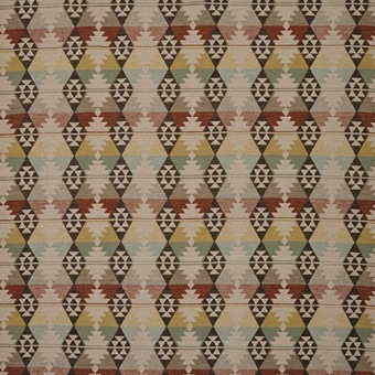 Osborne & Little Rannoch Wools Caledonia F8140-01 Aqua / Terracotta stof