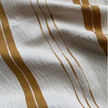 Mulberry Home Awning Stripe Ochre fabric detail