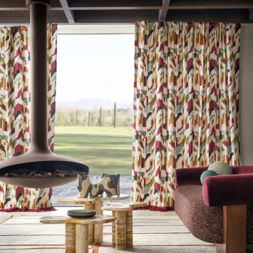 Casamance Benang 81230243 Multico fabrics stoffen - curtains roomset