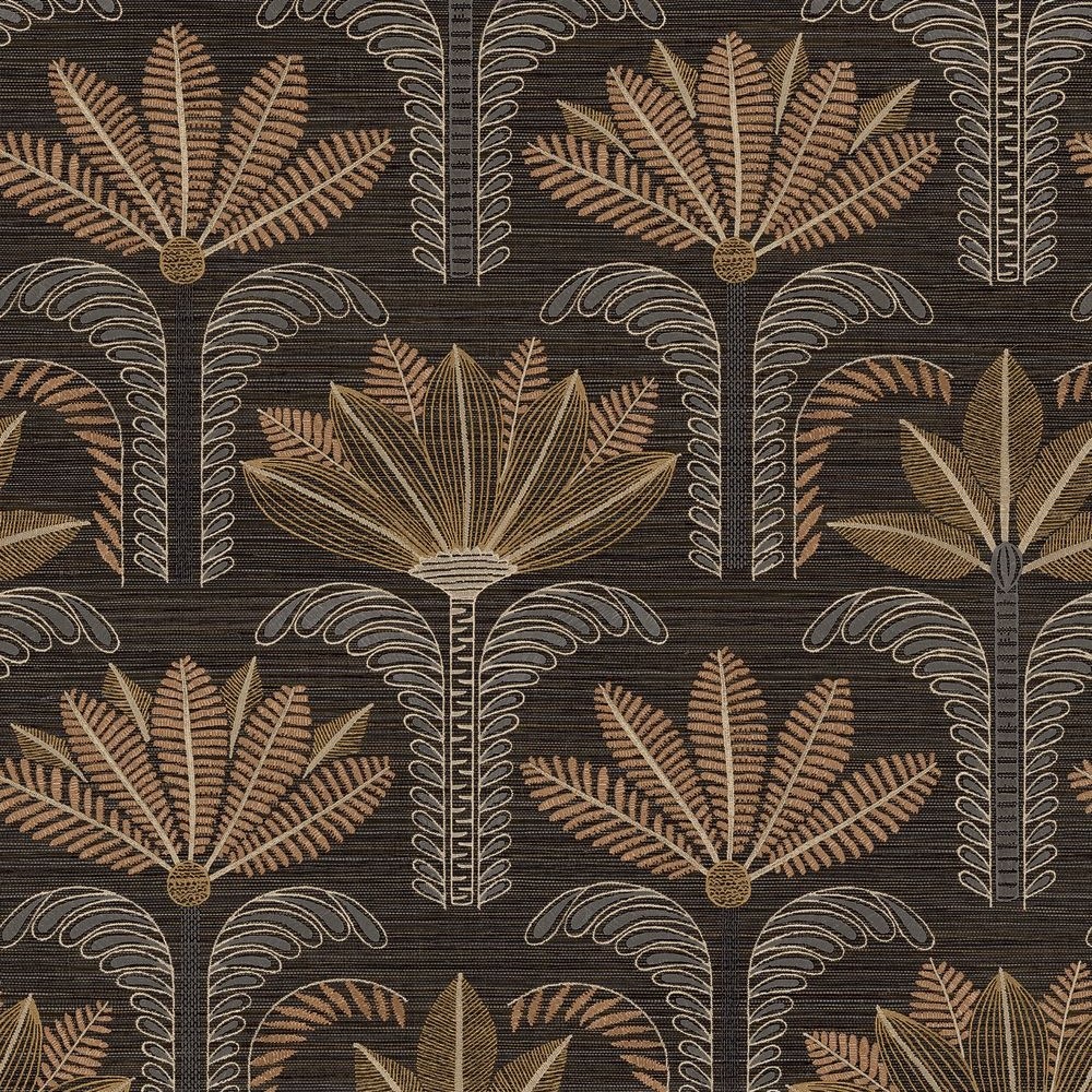 Casamance Racines Dattara 78180406 Ébène/Mordoré behang wallpaper