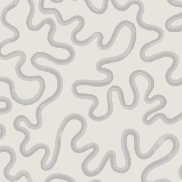 Cole & Son Rainforest Squiggle 130/8029 Soft Grey & Dove on Chalk