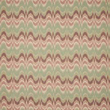 Colefax & Fowler Kemerton Red/Green: stof met een golvend zigzagpatroon