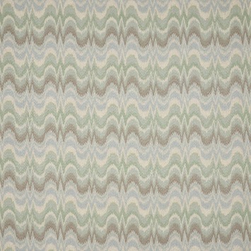 Colefax & Fowler Kemerton Old Blue: stof met een golvend zigzagpatroon