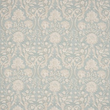 Colefax & Fowler Landor Old Blue: stof met een sierlijk damastpatroon