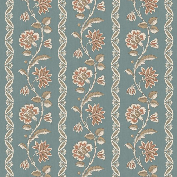 Nina Campbell Dauphine Bertin Teal / Russet NCF4625-02