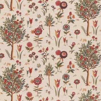 Mulberry Home Firle Red/Green FD2032.V90 fabric pattern detail