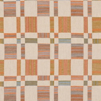 Mulberry Home Charlton Check Aqua/Russet FD856.R56 fabric pattern detail