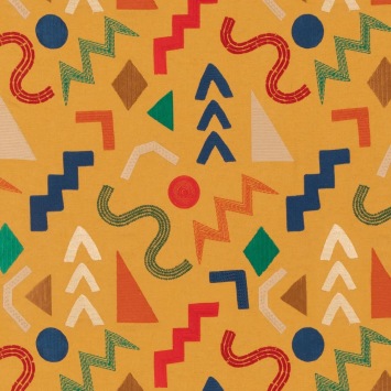 Mulberry Home Summer Fireworks Ochre FD858.T128 fabric pattern detail