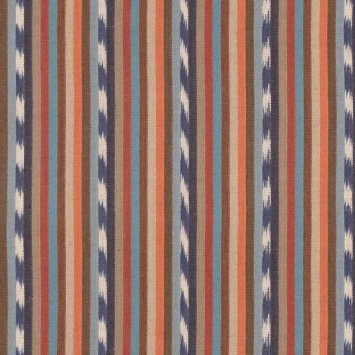 Mulberry Home Manor Stripe Blue/Red FD862.G103 fabric pattern detail