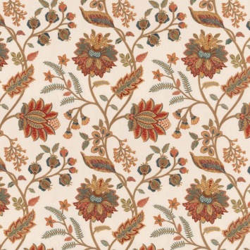 Mulberry Home Oakhill Blue/Russet FD864.H105 fabric pattern detail