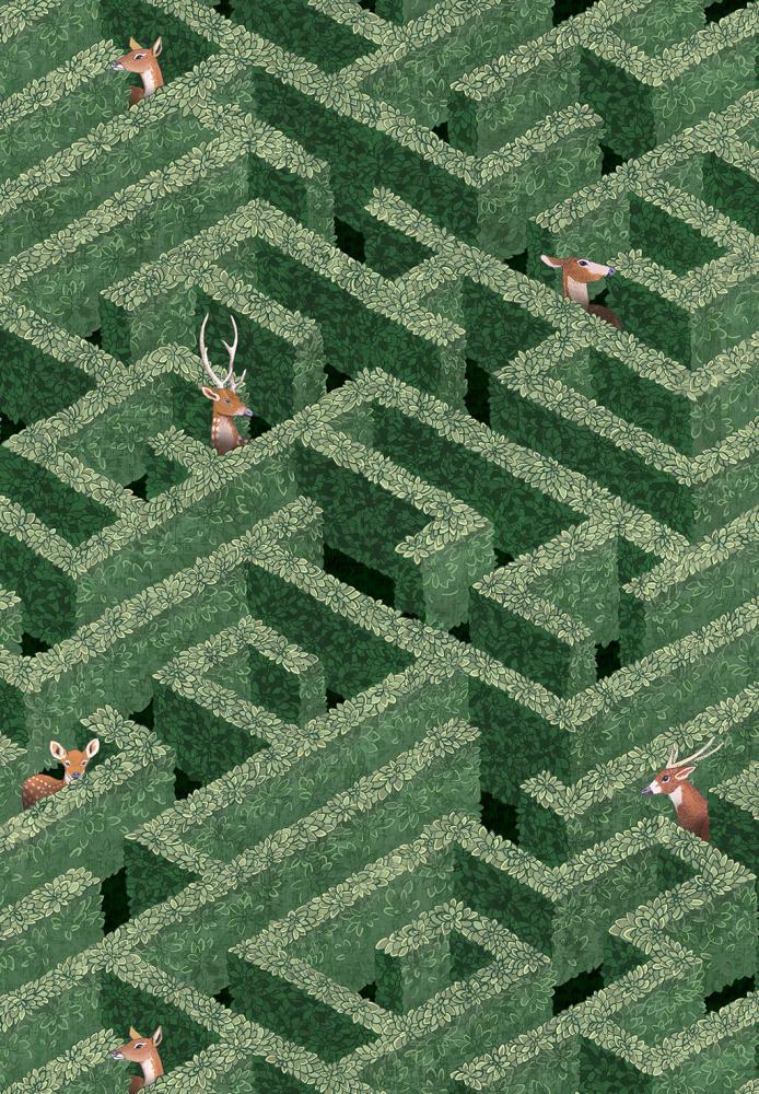 Labyrinth with Deer