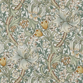 Morris & Co Golden Lily Sage behangpatroon MOW0168-02