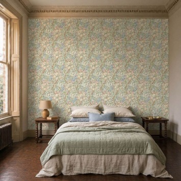Golden Lily Artichoke behang in interieur