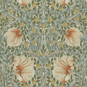 Morris & Co Pimpernel Bayleaf/Chalk behangpatroon MOW0170-01