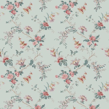 Nina Campbell Boscobel Duck Egg / Teal / Pink NCW4637-01