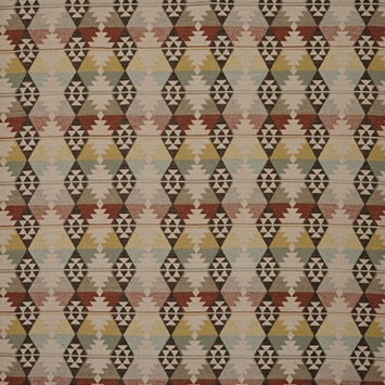 Osborne & Little Rannoch Wools Caledonia F8140-01 Aqua / Terracotta stof